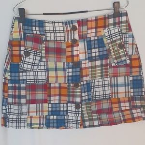 J. Crew Madras Plaid Mini Skirt. Size 6